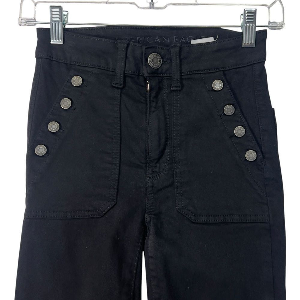 American eagle 00 long super high rise jeggings black